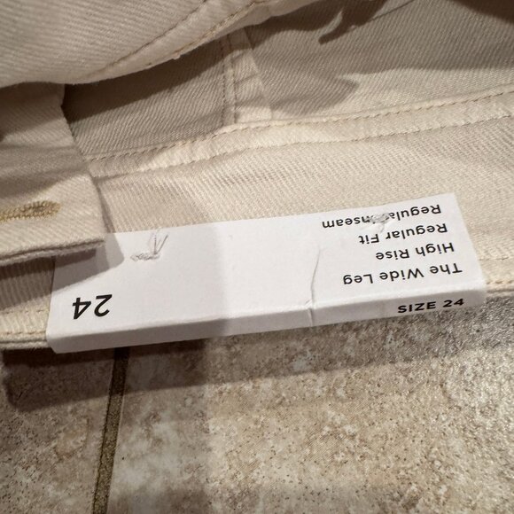 Loft NWT High Waisted Wide Leg Side Zip Jeans - Size 24/00 - Ivory/Beige - Picture 4 of 7